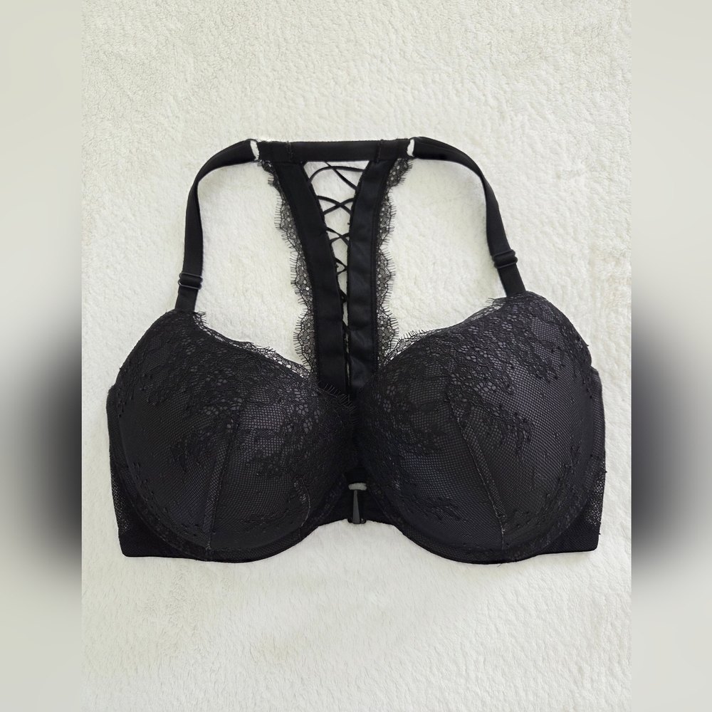 Victoria's Secret ✨️ Very Sexy Racerback Push Up Black Lace Bra size 36DD